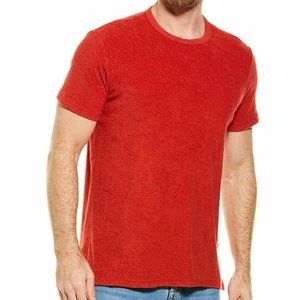 Sol Angeles Men's Loop Terry T-Shirt in Crimson Red-Size MEDIUM
